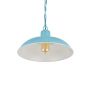 Portland Reclaimed Style Industrial Pendant Light Duck Egg Blue