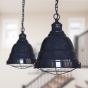 Squid Ink Navy Blue Cage Landing Pendant Light - Ganton - Soho Lighting