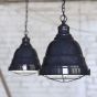 Squid Ink Navy Blue Cage Landing Pendant Light - Ganton - Soho Lighting
