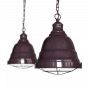 Mulberry Red Burgundy Vintage Cage Landing Pendant Light - Ganton - Soho Lighting