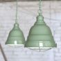 Chalk Mint Green Vintage Cage Landing Pendant Light - Ganton - Soho Lighting
