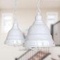 Pure White Vintage Caged Landing Pendant Light - Ganton - Soho Lighting