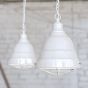 Pure White Vintage Caged Landing Pendant Light - Ganton - Soho Lighting