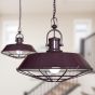 Mulberry Red Burgundy Cage Industrial Kitchen Island Pendant Light - Brewer Cage - Soho Lighting
