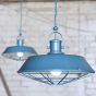 Brewer Cage Industrial Kitchen Island Pendant Light Aston Blue - Soho Lighting