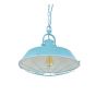 Brewer Cage Industrial  Pendant Light Duck Egg Blue