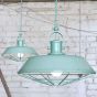 Duck Egg Blue Turquoise Caged Industrial Kitchen Island Pendant Light - Brewer Cage - Soho Lighting