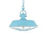 Duck Egg Blue Turquoise Caged Industrial Kitchen Island Pendant Light - Brewer Cage - Soho Lighting