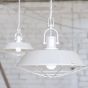 Pure White Caged Industrial Kitchen Island Pendant Light - Brewer Cage - Soho Lighting