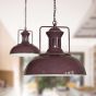 Mulberry Red Burgundy Vintage Kitchen Pendant Light - Regent - Soho Lighting