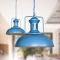 Regent Vintage Kitchen Pendant Light Aston Blue - Soho Lighting