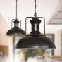 Matt Black Vintage Kitchen Pendant Light - Regent - Soho Lighting