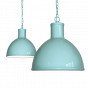 Duck Egg Blue Turquoise Industrial Hallway Pendant Light - Wardour - Soho Lighting