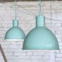 Duck Egg Blue Turquoise Industrial Hallway Pendant Light - Wardour - Soho Lighting