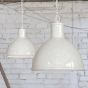 Clay White Cream Industrial Hallway Pendant Light - Wardour - Soho Lighting