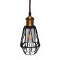 Denman Industrial Vintage Brass Caged Teardrop Pendant Light - Soho Lighting