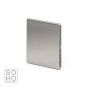 Soho Lighting Brushed Chrome metal 1 Gang Blanking Plate Screwless