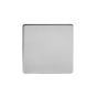 Soho Lighting Brushed Chrome metal 1 Gang Blanking Plate Screwless