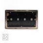 Soho Lighting Brushed Chrome metal 2 Gang Blanking Plate Screwless