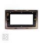 Soho Lighting Brushed Chrome Black Insert 4 x25mm EM-Euro Module Faceplate