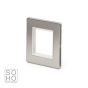Soho Lighting Brushed Chrome White Insert 2 x25mm EM-Euro Module Faceplate