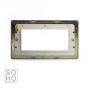 Soho Lighting Brushed Chrome White Insert 4 x25mm EM-Euro Module Faceplate