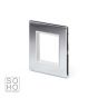 Soho Lighting Polished Chrome White Insert 2 x25mm EM-Euro Module Faceplate