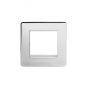 Soho Lighting Polished Chrome White Insert 2 x25mm EM-Euro Module Faceplate