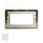 Soho Lighting Polished Chrome White Insert 4 x25mm EM-Euro Module Faceplate