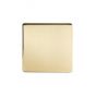 Soho Lighting Brushed Brass metal 1 Gang Blanking Plate Screwless