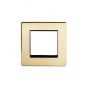 Soho Lighting Brushed Brass Black Insert 2 x25mm EM-Euro Module Faceplate