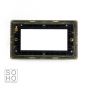 Soho Lighting Brushed Brass Black Insert 4 x25mm EM-Euro Module Faceplate