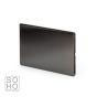 Soho Lighting Black Nickel metal 2 Gang Blanking Plate Screwless