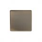 Soho Lighting Antique Brass metal 1 Gang Blanking Plate Screwless