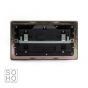Soho Lighting Brushed Chrome 2 Gang DP Socket Black Ins 13A Screwless