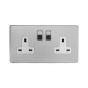 Brushed Chrome and white socket