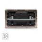 Soho Lighting Polished Chrome 2 Gang DP Socket Black Ins 13A Screwless