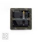 Soho Lighting Antique Brass 1 Gang Socket Black Insert 13A Double Pole