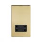 Soho Lighting Brushed Brass Shaver Socket Dual Voltage 115/230v Blk Ins Screwless