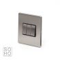 Soho Lighting Brushed Chrome 3 Gang 2 Way 10A Light Switch Blk Ins Screwless