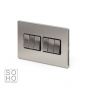 Soho Lighting Brushed Chrome 6 Gang 2 Way 10A Light Switch Blk Ins Screwless