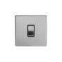 Soho Lighting Brushed Chrome 1 Gang 20A Double Pole Switch Blk Ins Screwless