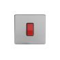 Soho Lighting Brushed Chrome 45A 1 Gang Double Pole Switch Single Plate Blk Ins Screwless