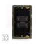 Soho Brushed Chrome 45A 1 Gang Double Pole Switch Double Plate Blk Ins Screwless