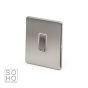 Soho Lighting Brushed Chrome 1 Gang 2 Way 10A Light Switch Wht Ins Screwless