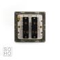 Soho Lighting Brushed Chrome 2 Gang 2 Way 10A Light Switch Wht Ins Screwless