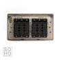 Soho Lighting Brushed Chrome 6 Gang 2 Way 10A Light Switch Wht Ins Screwless