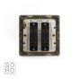 Soho Lighting Brushed Chrome 2 Gang Intermediate Switch White Ins 10A Screwless