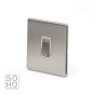 Soho Lighting Brushed Chrome 1 Gang 20A Double Pole Switch Wht Ins Screwless