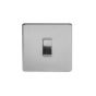 Soho Lighting Brushed Chrome 1 Gang 20A Double Pole Switch Wht Ins Screwless